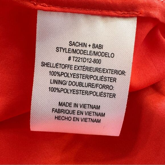 Sachin & Babi Casual Georgette Midi‎ Dress Size 4 Halter Smocked Back - Picture 14 of 16